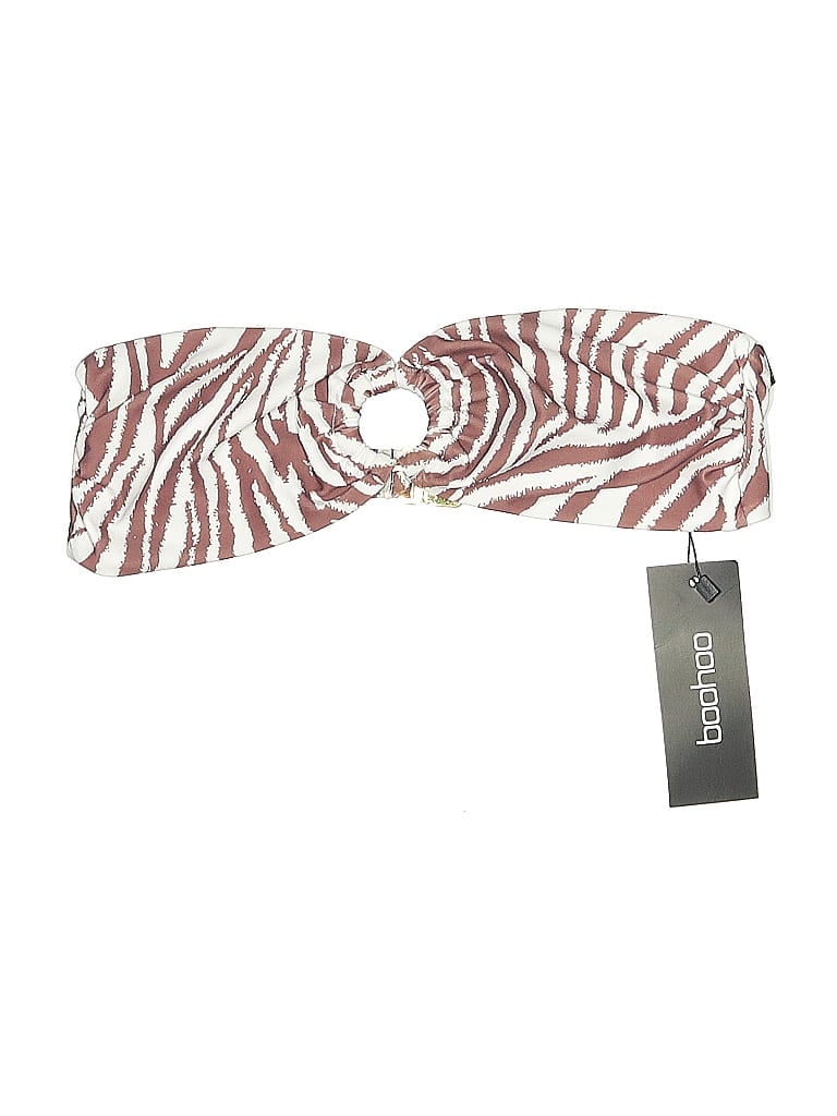 Pre-owned Boohoo Swimsuit Top Brown Swimwear