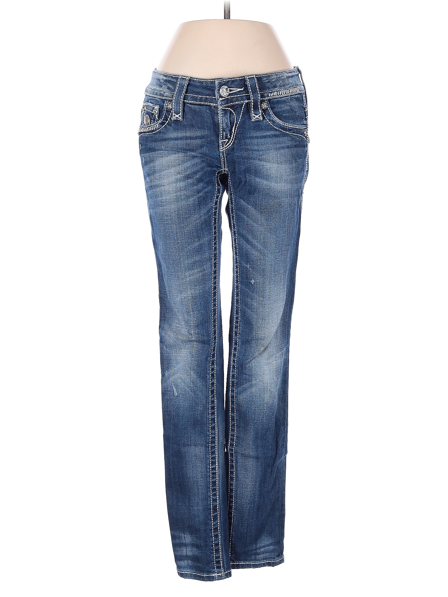 Rock Revival Hearts Blue Jeans Size 25 waist