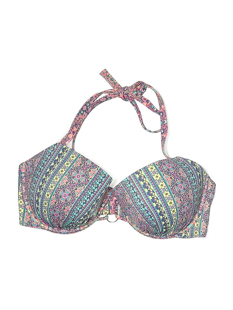 Pre-owned Shade & Shore Swimsuit Top Blue Paisley Pattern Swimwear