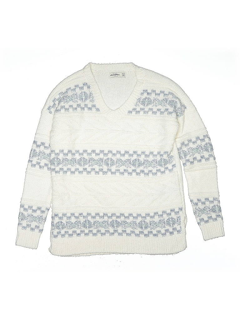 Pre-owned Abercrombie Kids' Pullover Sweater In White