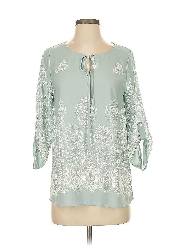 Pre-owned West Kei 3/4 Sleeve Blouse In Green