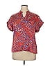 Joy Joy 100% Polyester Animal Print Red Short Sleeve Blouse Size XL - photo 1