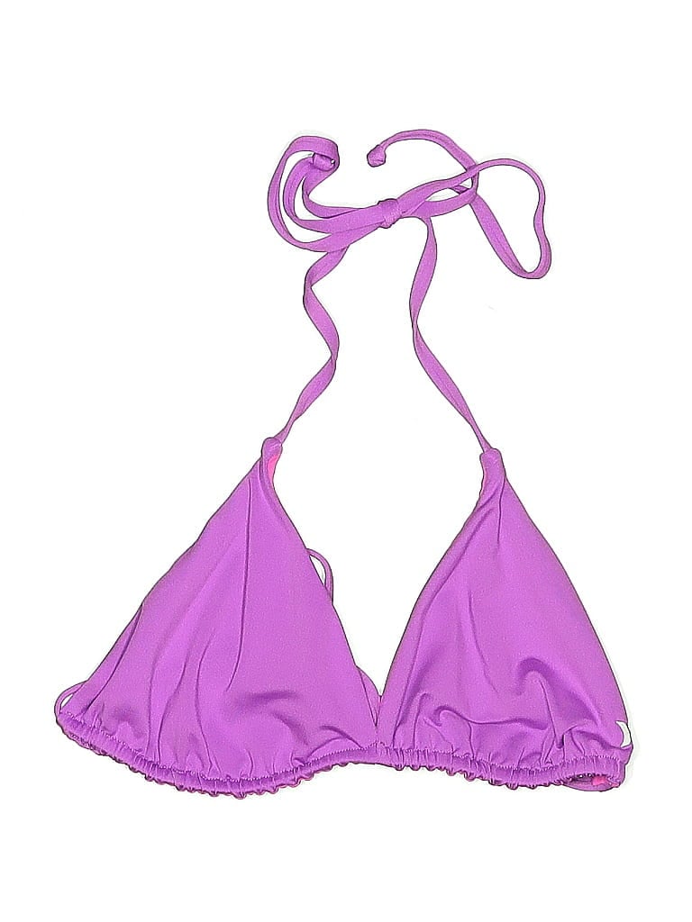 Pre-owned Hurley Swimsuit Top Purple Solid Pattern Swimwear