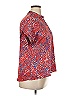 Joy Joy 100% Polyester Animal Print Red Short Sleeve Blouse Size XL - photo 3