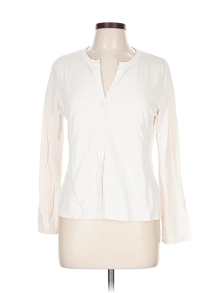 Pre-owned Christopher & Banks Cardigan Sweater In White