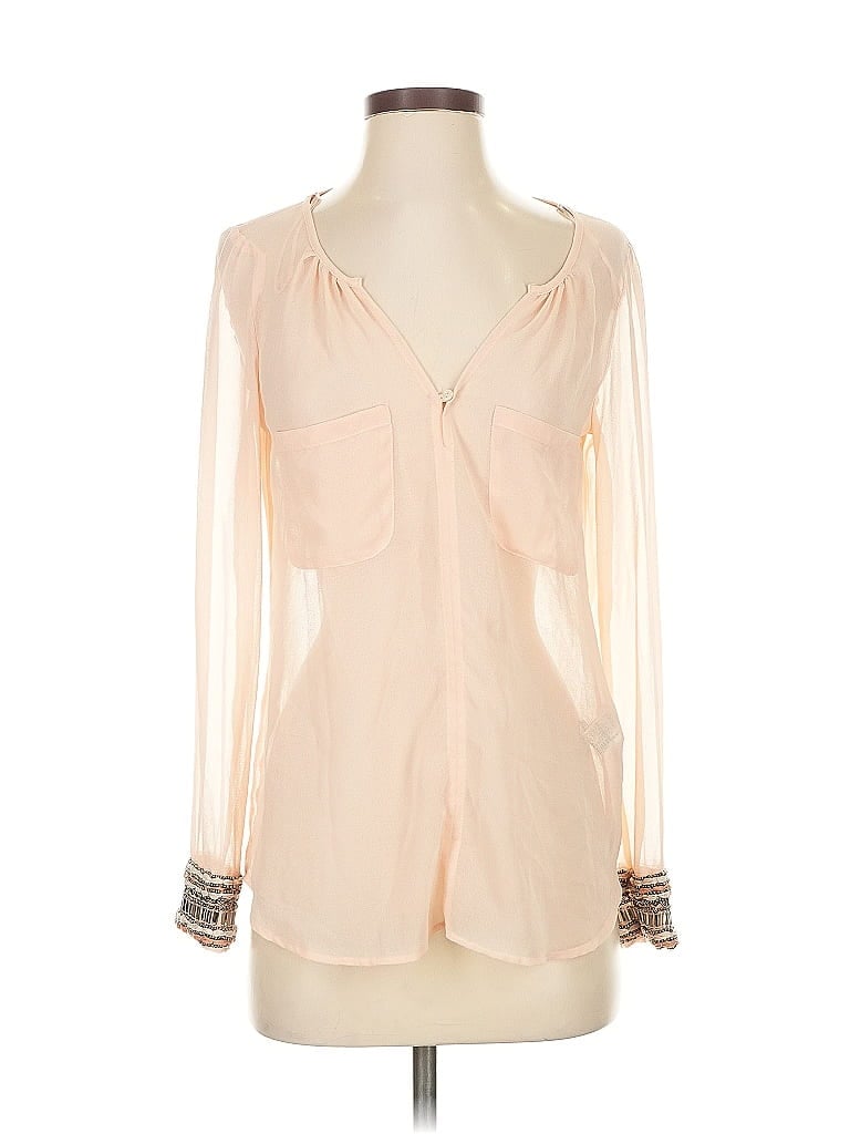 Pre-owned Trafaluc By Zara Long Sleeve Blouse In White