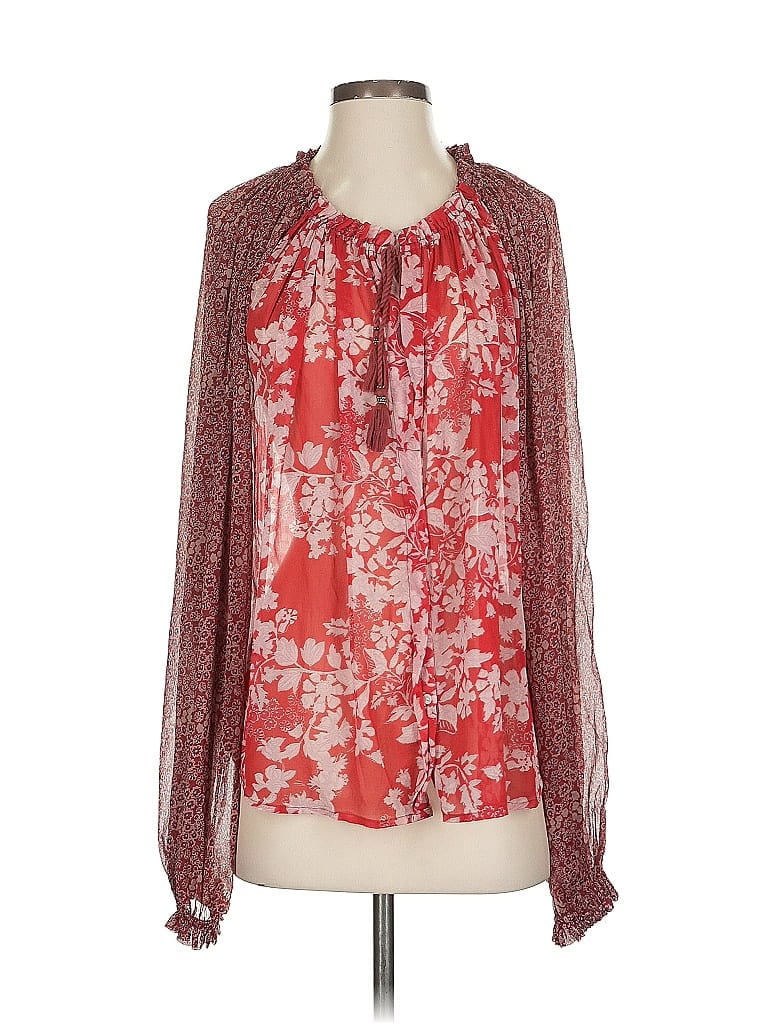 Pre-owned Free People 3/4 Sleeve Blouse In Red