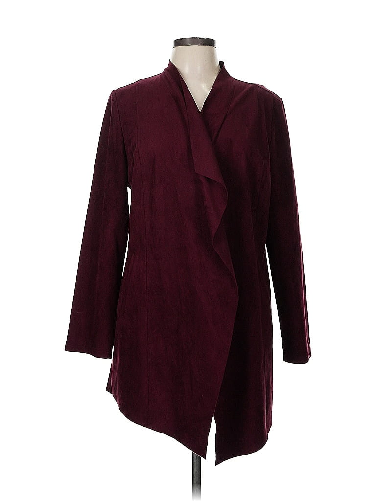 Pre-owned Chico's Cardigan Sweater In Burgundy