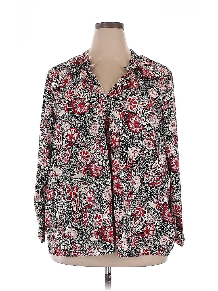 LANE BRYANT Pre-owned 3/4 Sleeve Blouse In Gray