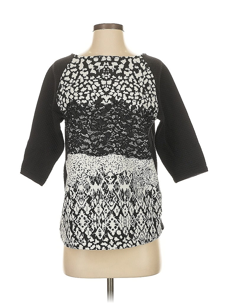 Click to view more detailed imagery on our partner's website Pre-owned Reiss 3/4 Sleeve Top Black Square Neckline Tops