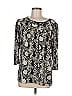 JM Collection Black 3/4 Sleeve Blouse Size M - photo 1