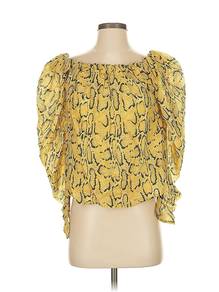 Pre-owned Frame 3/4 Sleeve Blouse In Yellow