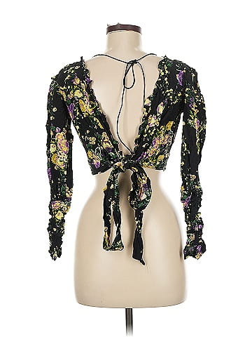 For Love & Lemons Black 3/4 Sleeve Blouse Size M