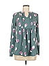 AALLYN Polka Dots Green Long Sleeve Blouse Size M - photo 1