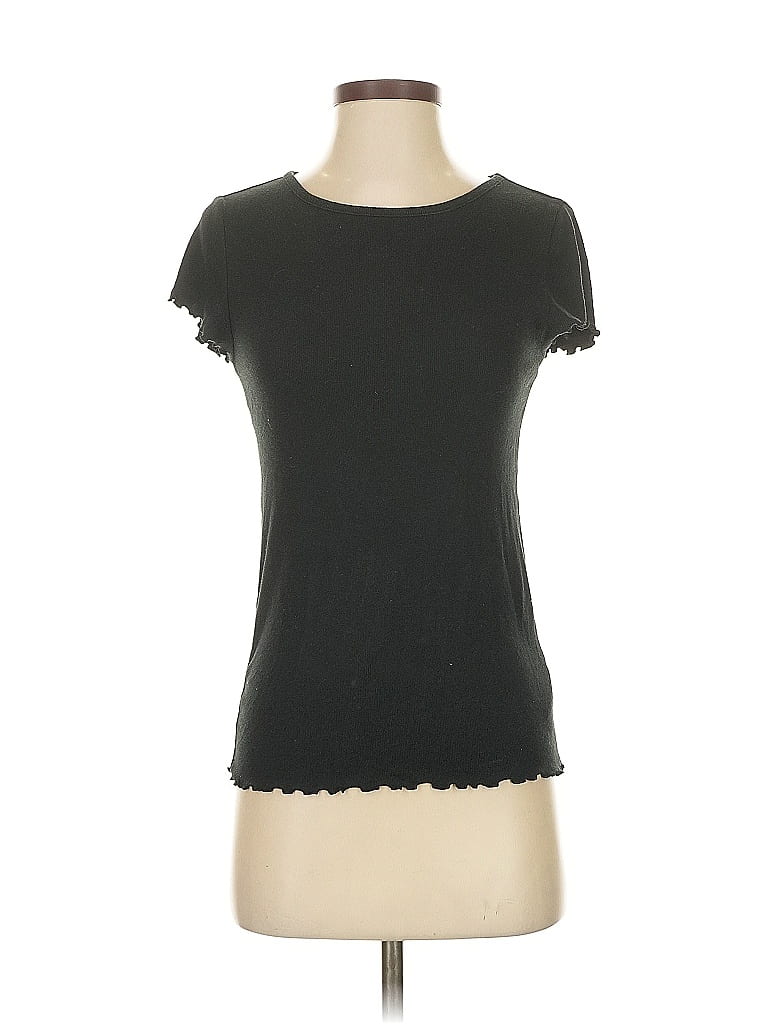 Pre-owned Gap Short Sleeve Top Black Sweetheart Neckline Tops