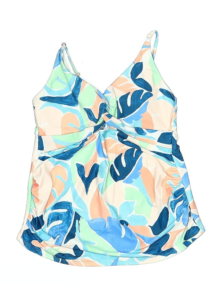 Pre-owned Old Navy Swimsuit Top Blue Print Pattern Swimwear