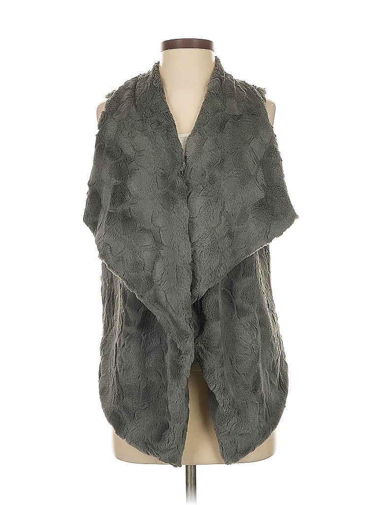 Pre-owned Jack Faux Fur Vest In Gray