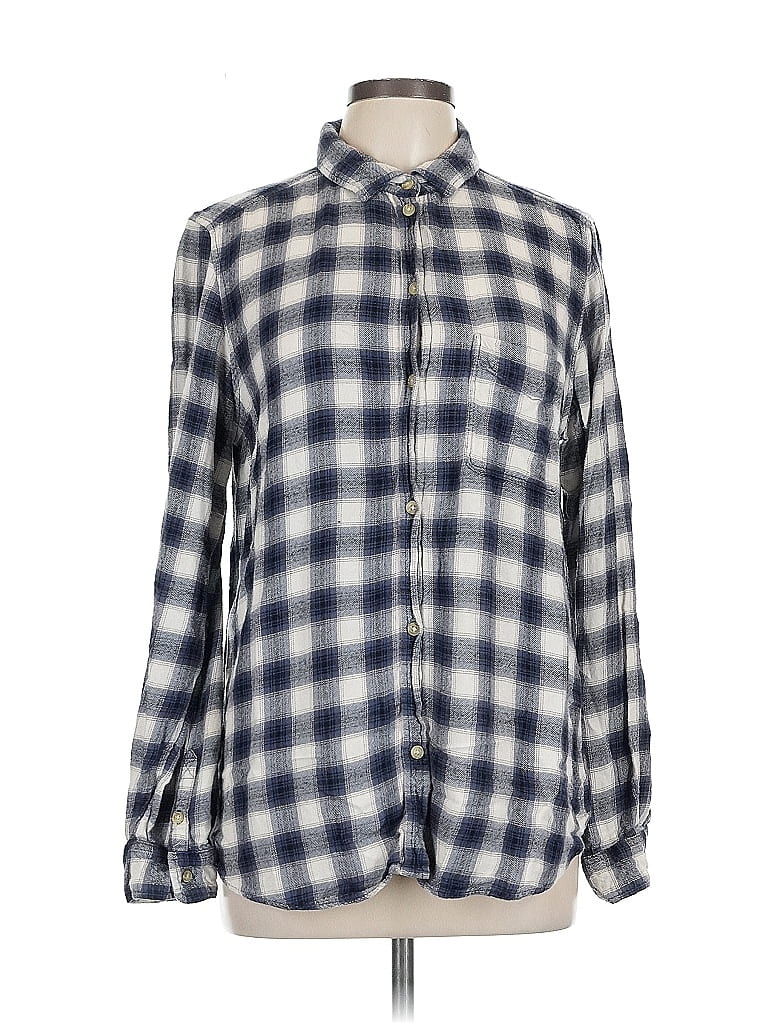 Pre-owned American Eagle Outfitters Long Sleeve Button Down Shirt In Blue