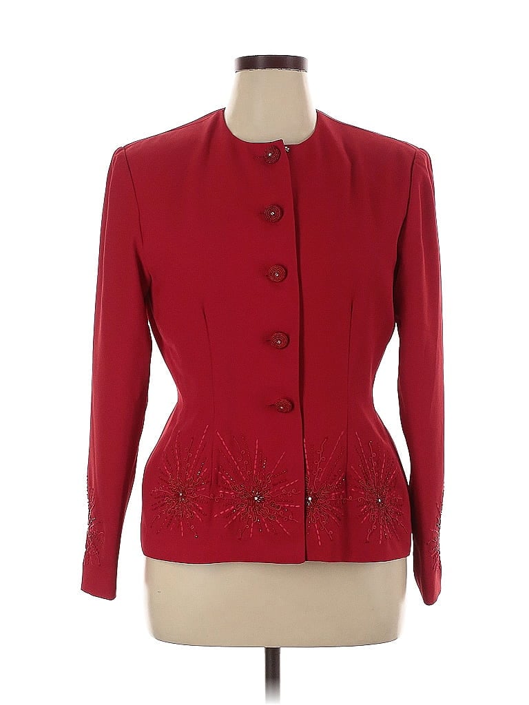 R&M Richards 100% Polyester Red Blazer Size 14 - photo 1