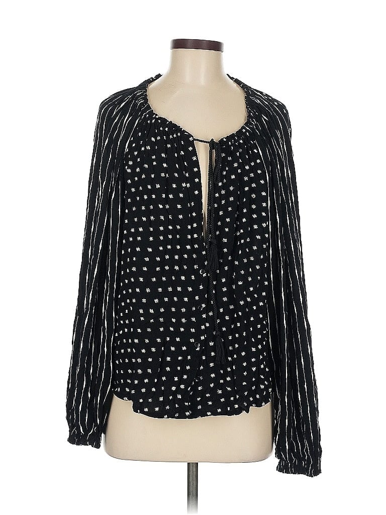 Pre-owned Billabong Long Sleeve Blouse In Black