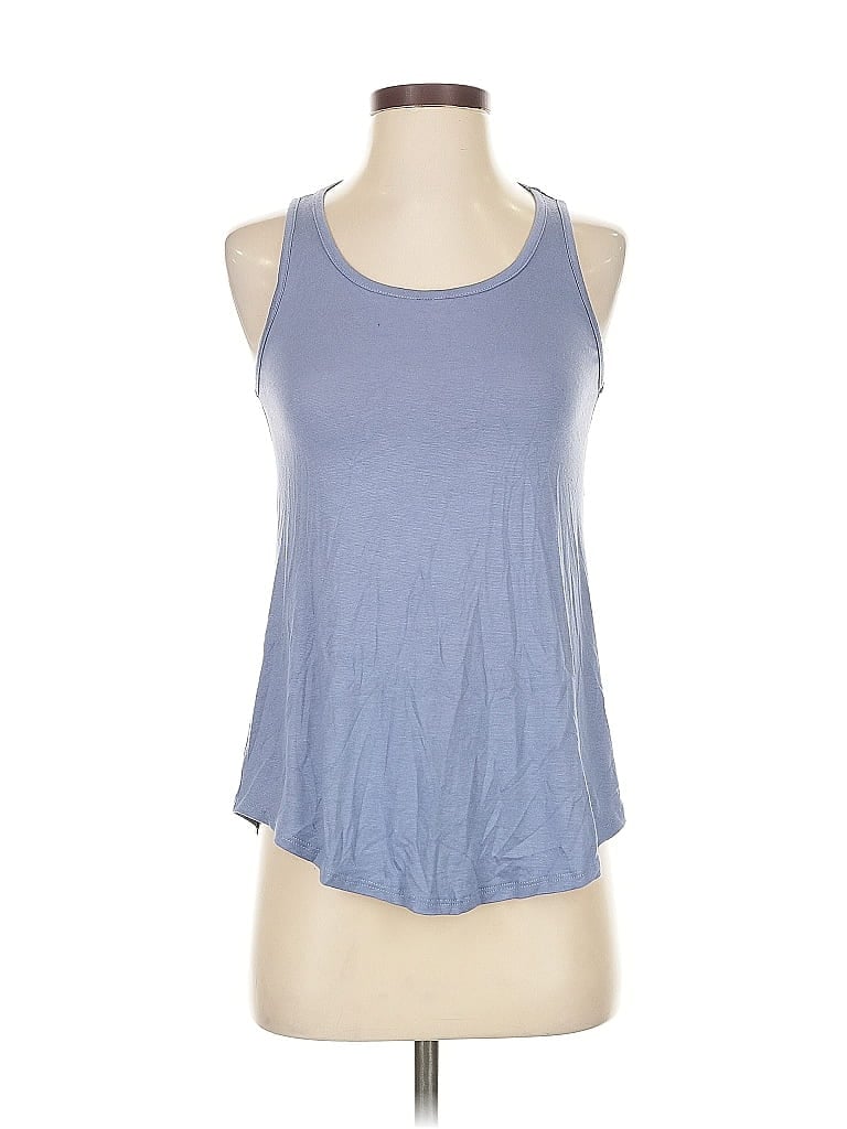 American Fitness Couture Tank Top Blue Halter Neckline Tops