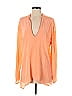 Koza 100% Silk Orange Long Sleeve Silk Top Size S - photo 1