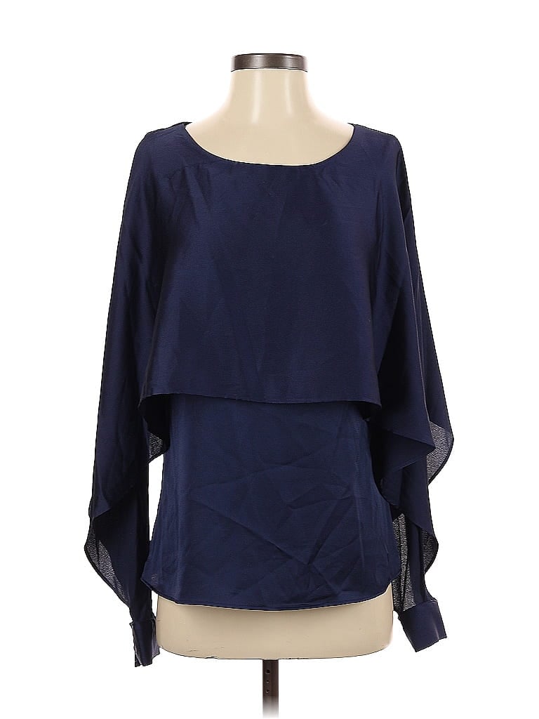 Pre-owned Dkny 3/4 Sleeve Blouse In Blue