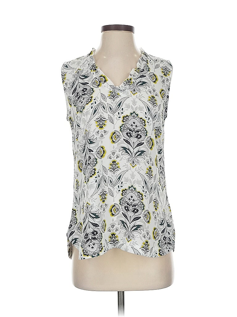 Pre-owned Ann Taylor Factory Sleeveless Blouse In Silver