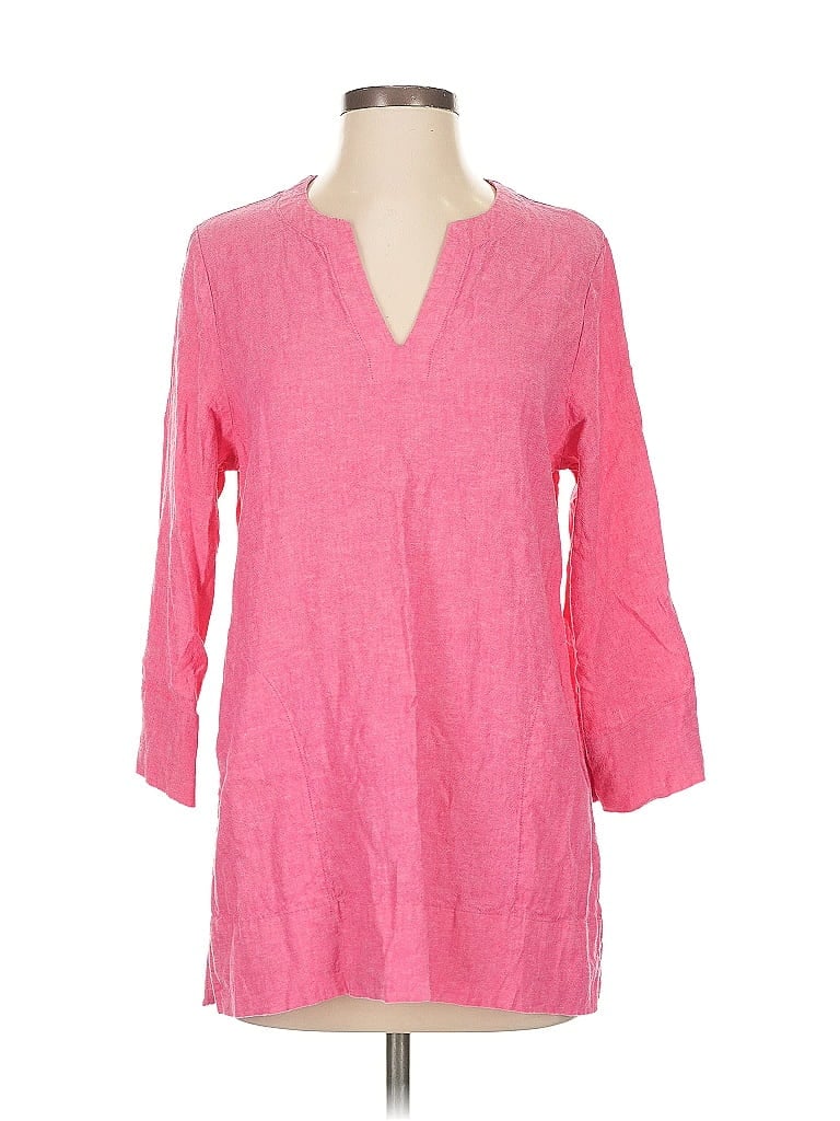 Pre-owned Lands' End 3/4 Sleeve Blouse In Pink