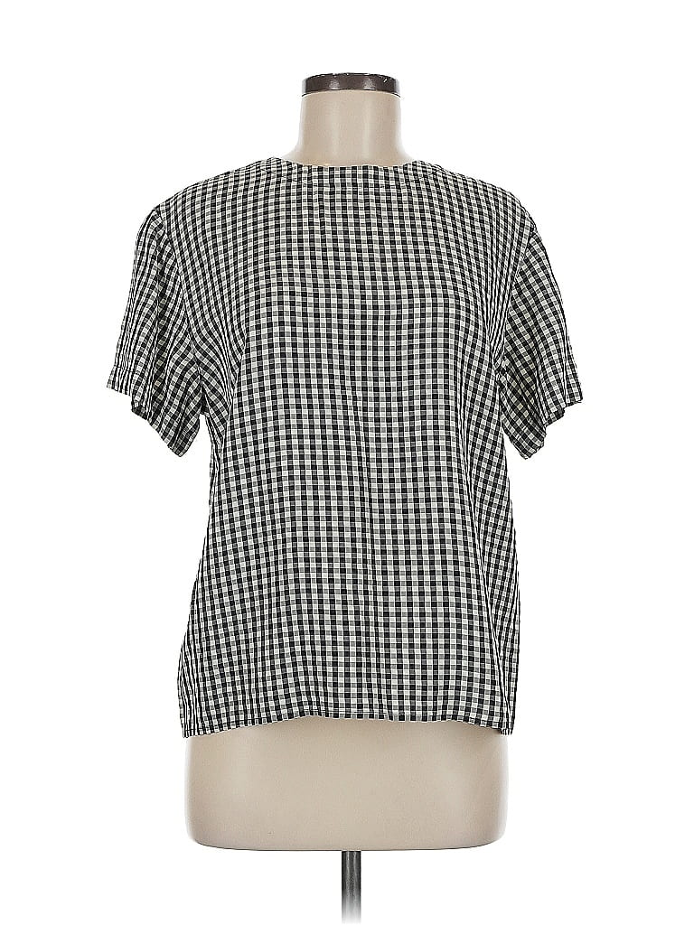 Pre-owned Rena Rowan For Saville Short Sleeve Blouse In Black