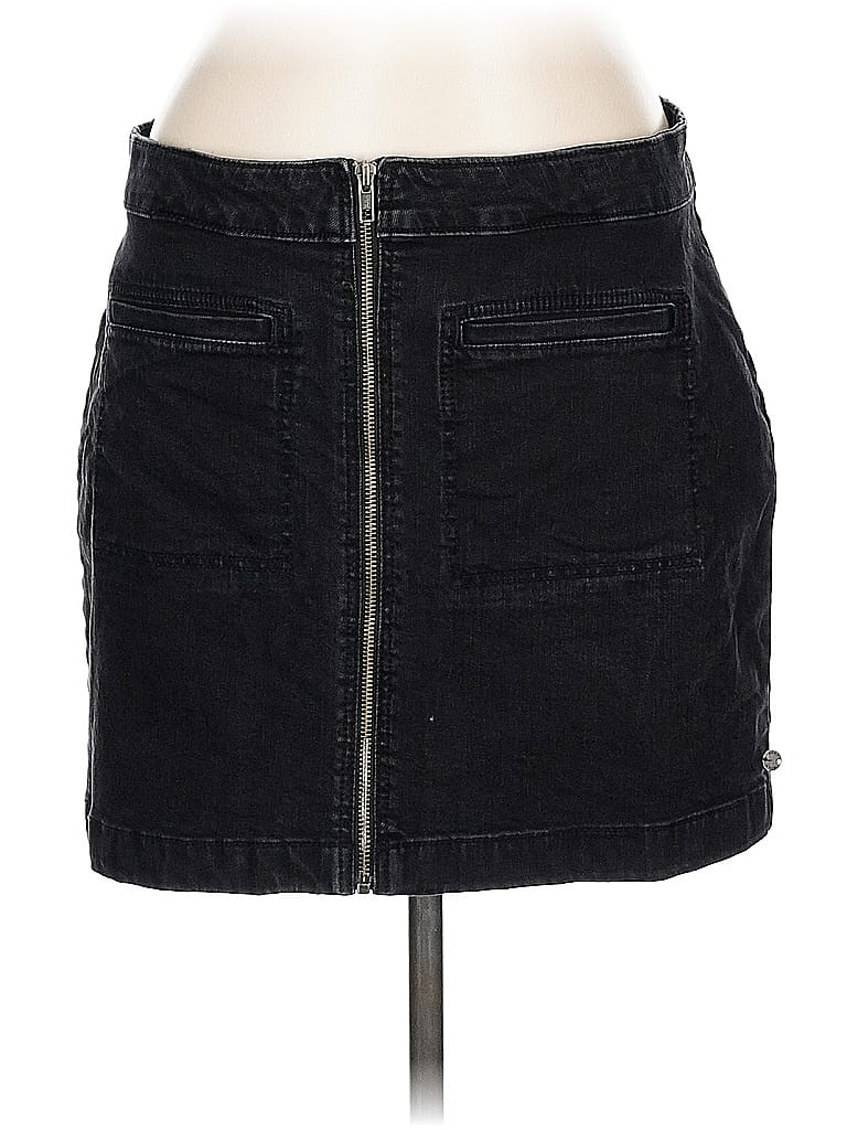 Pre-owned Roxy Denim Skirt In Black
