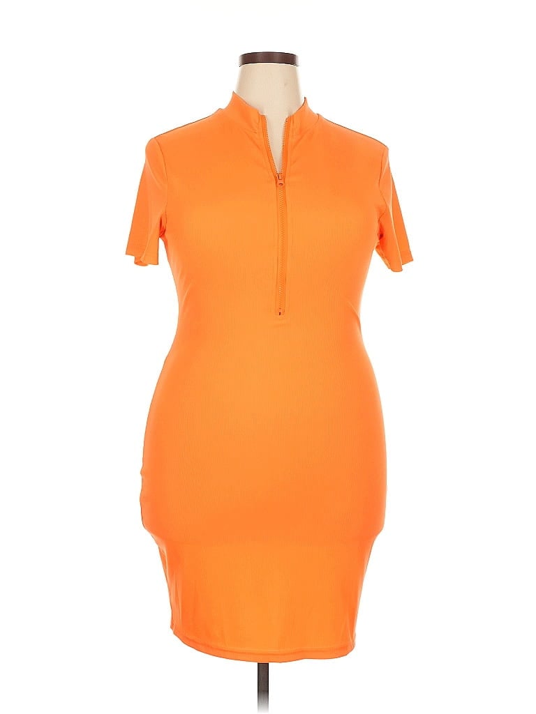 Pre-owned Shein Curve Casual Dress In Orange