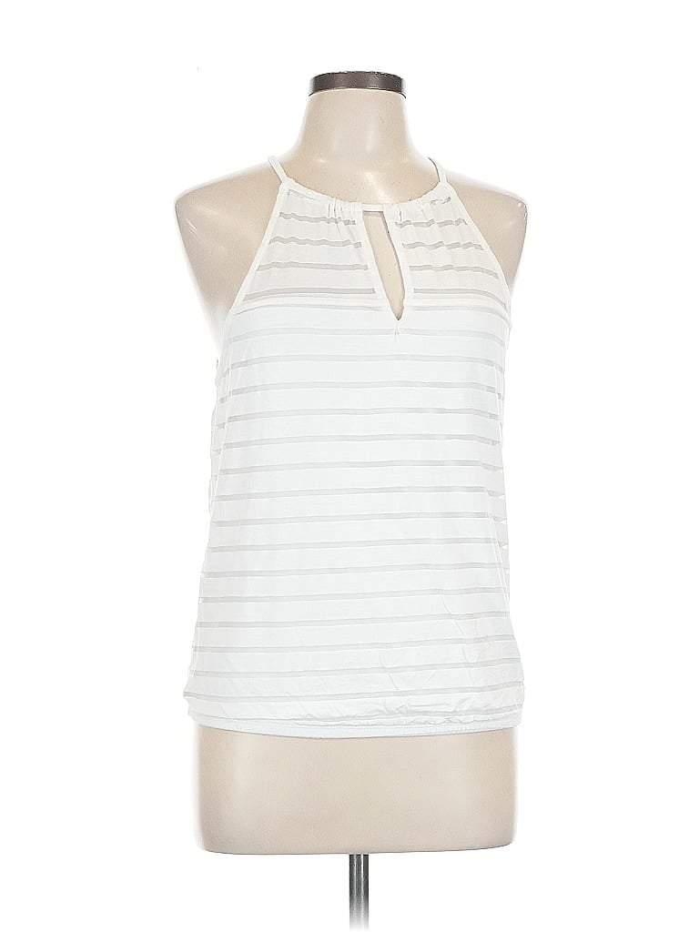 Pre-owned Inc International Concepts Sleeveless Top White Halter Neckline Tops
