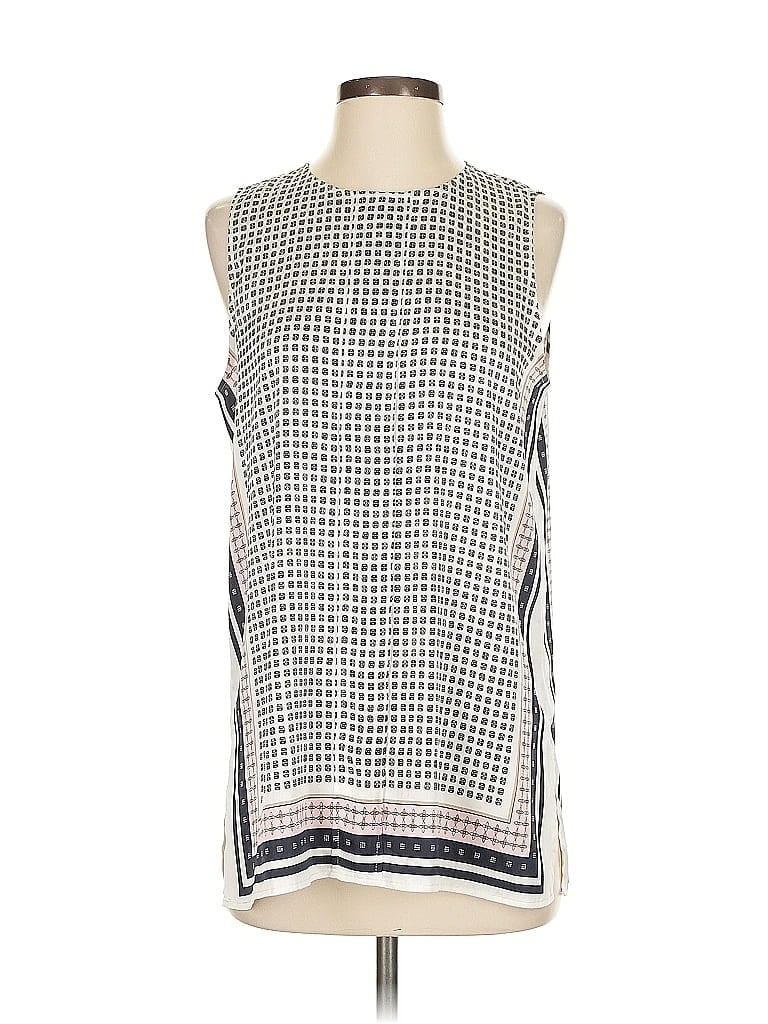 Pre-owned Ann Taylor Sleeveless Blouse In White