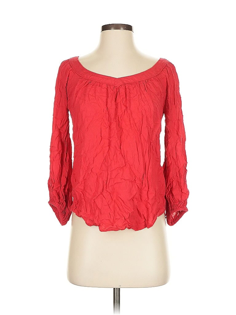 Click to view more detailed imagery on our partner's website Pre-owned Maeve By Anthropologie 3/4 Sleeve Blouse In Red