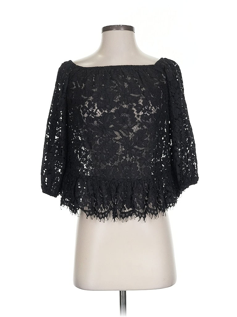 Pre-owned Bcbgmaxazria 3/4 Sleeve Blouse In Black