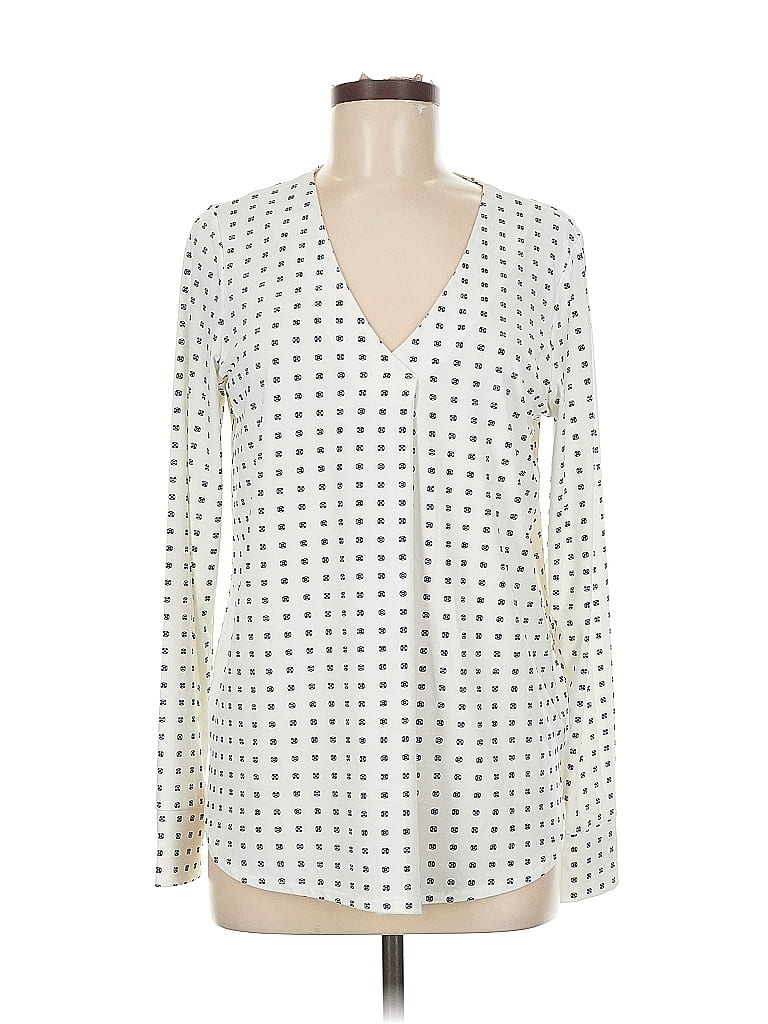 Pre-owned Dalia Long Sleeve Blouse In White