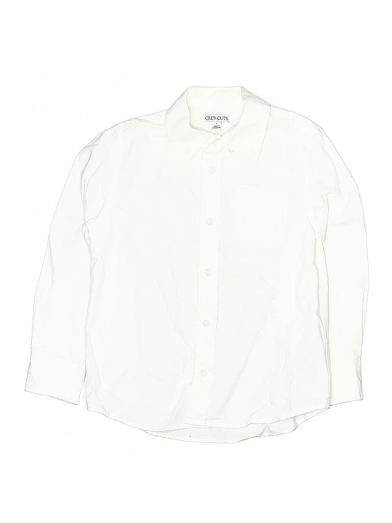 Click to view more detailed imagery on our partner's website Pre-owned Crewcuts Kids' Long Sleeve Button Down Shirt In White