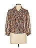 Seren 100% Polyester Animal Print Brown 3/4 Sleeve Blouse Size L - photo 1