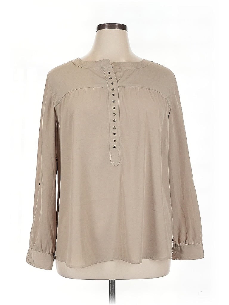 Pre-owned Chico's Long Sleeve Blouse In Brown