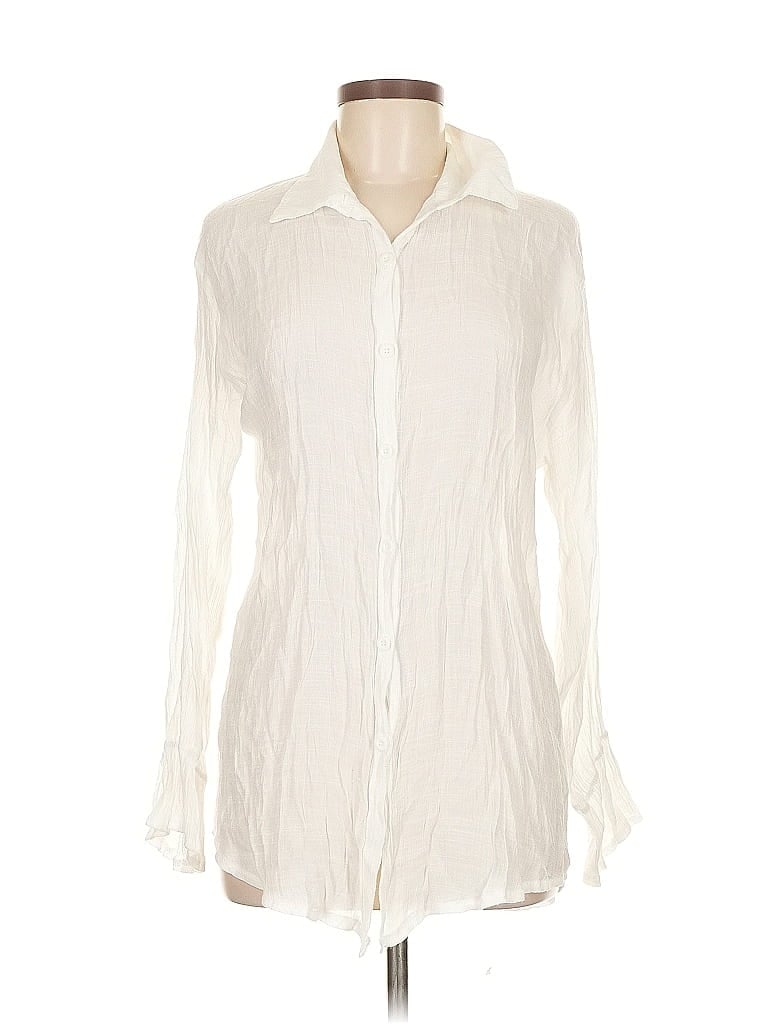 Pre-owned Unbranded Long Sleeve Blouse In White
