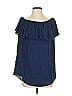 Dee Elle Blue Short Sleeve Blouse Size S - photo 1