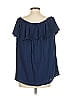Dee Elle Blue Short Sleeve Blouse Size S - photo 2