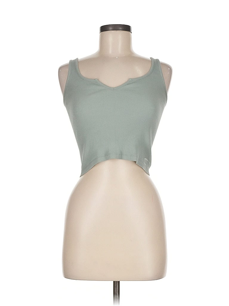 Pre-owned Brandy Melville Tank Top Green Strapless Neckline Tops