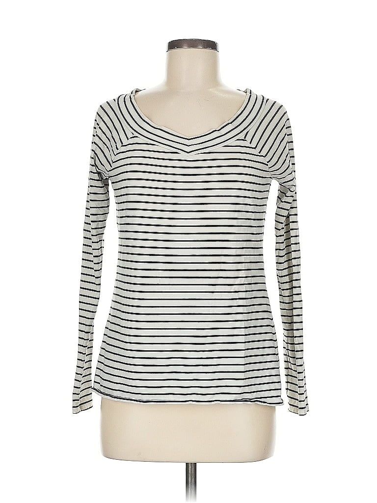 Pre-owned Ann Taylor Loft Long Sleeve T-shirt In White