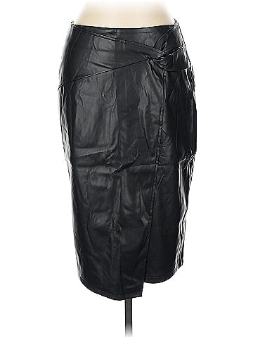 Kate Kasin Faux Leather Skirt (view 1)