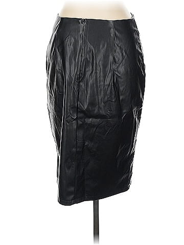 Kate Kasin Faux Leather Skirt (view 2)