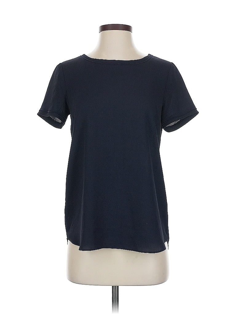 Pre-owned Ann Taylor Short Sleeve Top Blue Crew Neck Tops