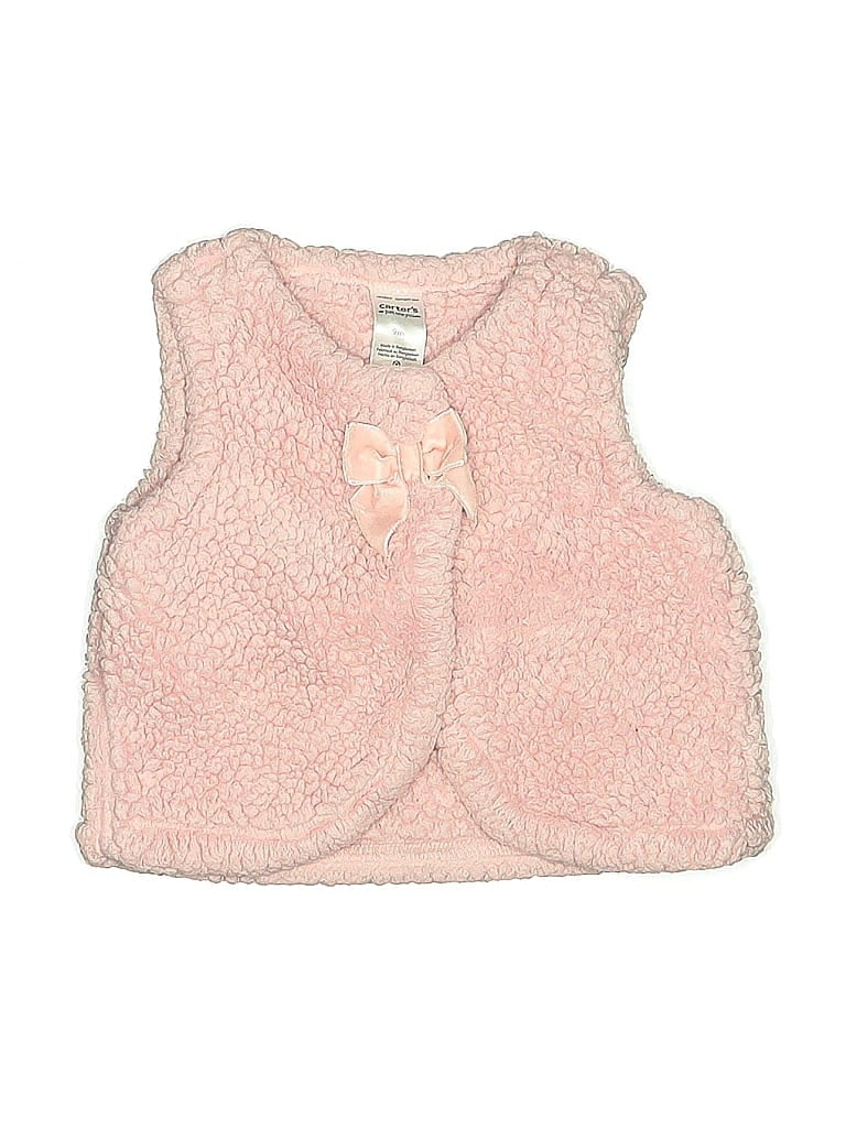 Pre-owned Just One You Made By Carter's Babies' Faux Fur Vest In Pink