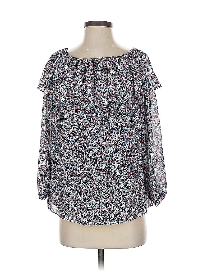 Pre-owned Michael Michael Kors 3/4 Sleeve Blouse In Blue